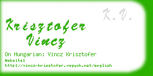 krisztofer vincz business card